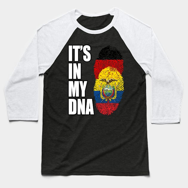 German and Ecuadorian Mix DNA Heritage Baseball T-Shirt by Just Rep It!!